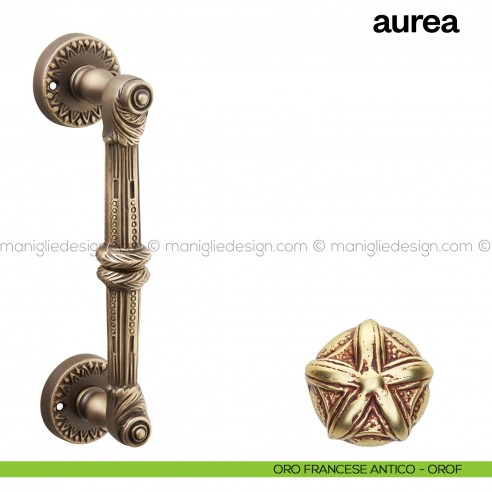 Maniglione per porta Aurea Poggi Mariani singolo oro francese antico - OROF