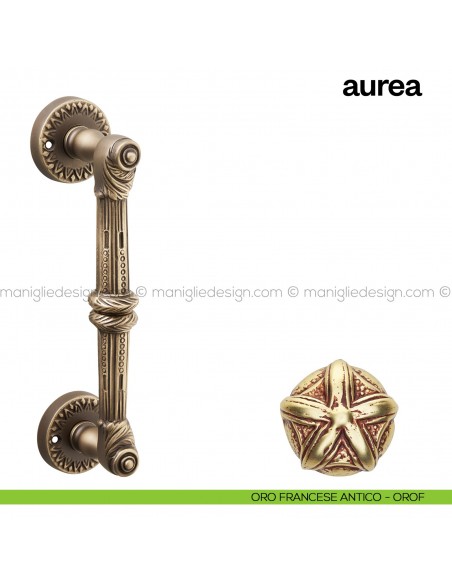 Maniglione per porta Aurea Poggi Mariani singolo oro francese antico - OROF