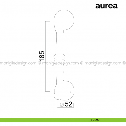 Maniglione per porta Aurea Poggi Mariani singolo disegno