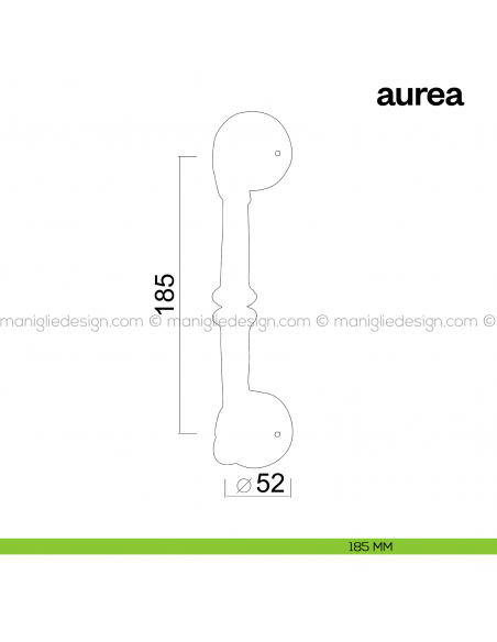 Maniglione per porta Aurea Poggi Mariani singolo disegno
