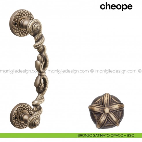 Maniglione per porta Cheope Poggi Mariani singolo  Bronzo satinato opaco - BSO
