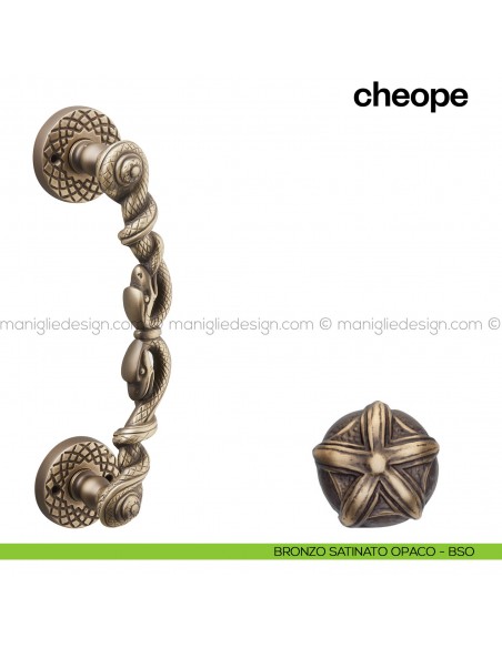 Maniglione per porta Cheope Poggi Mariani singolo  Bronzo satinato opaco - BSO