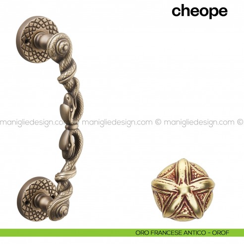 Maniglione per porta Cheope Poggi Mariani singolo Oro francese antico - OROF