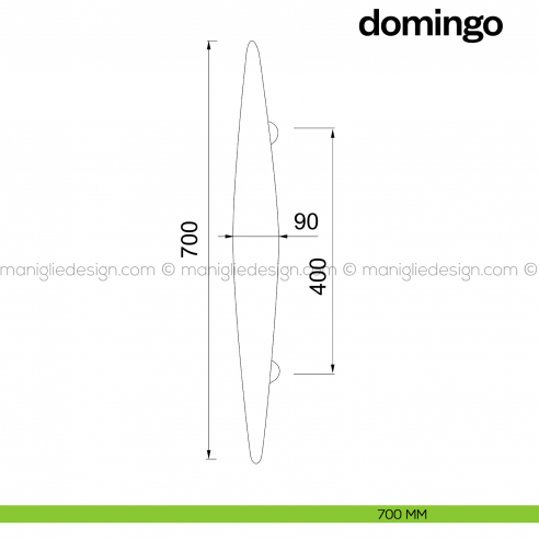 Maniglione per porta Cheope Poggi Mariani singolo disegno