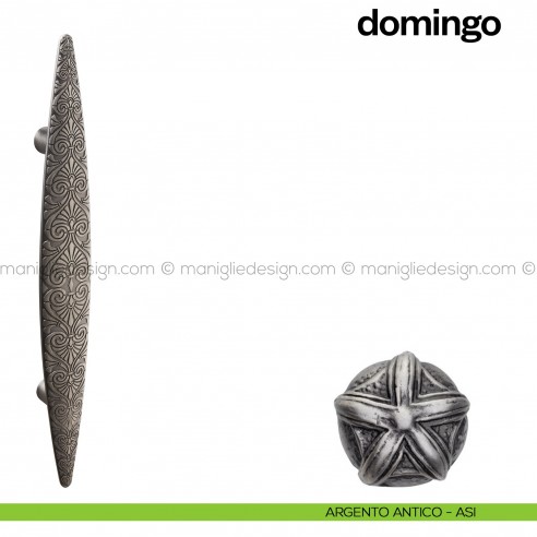 Maniglione per porta Domingo Poggi Mariani singolo Argento antico - ASI