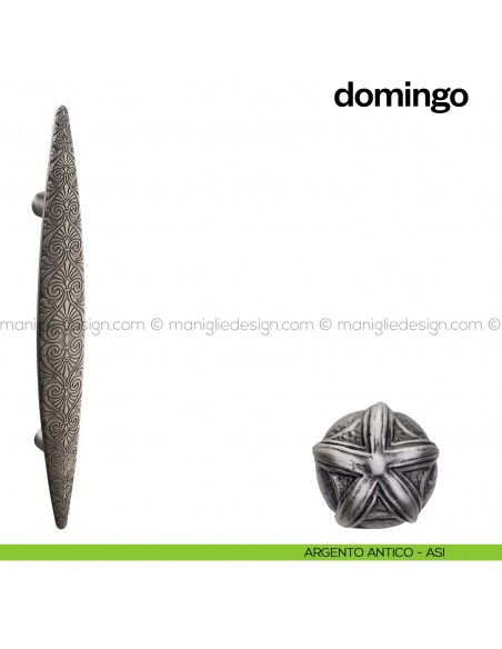Maniglione per porta Domingo Poggi Mariani singolo Argento antico - ASI