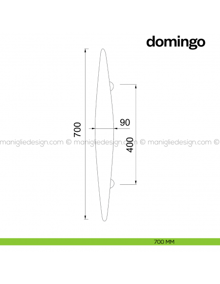 Maniglione per porta Domingo Poggi Mariani singolo disegno