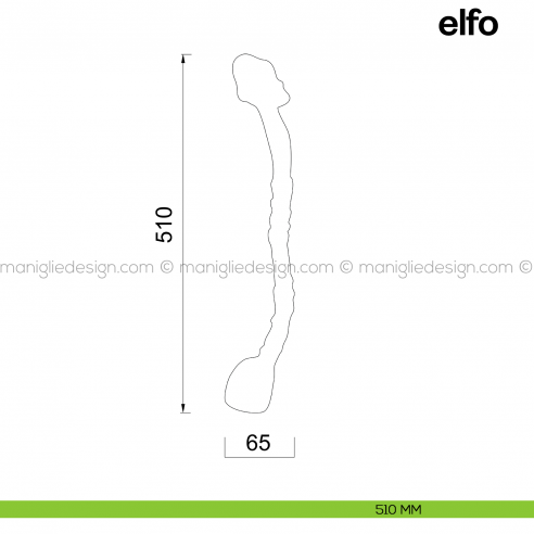 Maniglione per porta Eden Poggi Mariani singolo disegno
