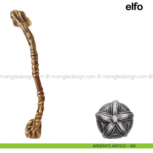 Maniglione per porta Elfo Poggi Mariani singolo Argento antico - ASI