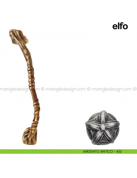 Maniglione per porta Elfo Poggi Mariani singolo Argento antico - ASI