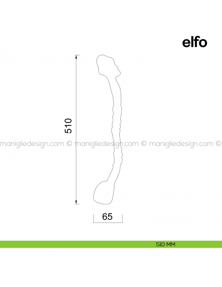 Maniglione per porta Elfo Poggi Mariani singolo disegno
