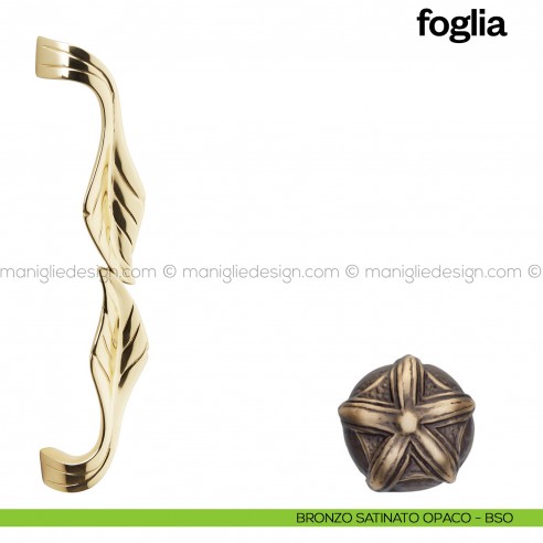 Maniglione per porta Foglia Poggi Mariani singolo Bronzo satinato opaco - BSO