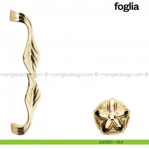 Maniglione per porta Foglia Poggi Mariani singolo Lucido - OLV