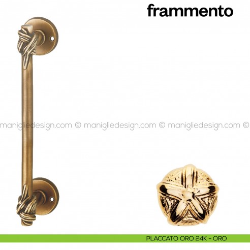 Maniglione per porta Frammento Poggi Mariani singolo Placcato oro 24K - ORO