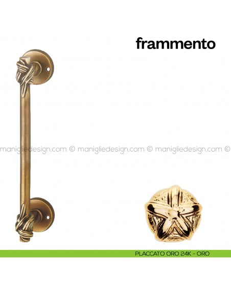 Maniglione per porta Frammento Poggi Mariani singolo Placcato oro 24K - ORO