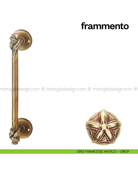 Maniglione per porta Frammento Poggi Mariani singolo Oro francese antico - OROF