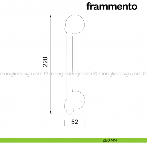 Maniglione per porta Frammento Poggi Mariani singolo disegno