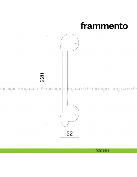 Maniglione per porta Frammento Poggi Mariani singolo disegno