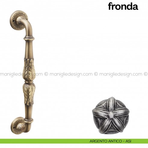 Maniglione per porta Fronda Poggi Mariani singolo Argento antico - ASI