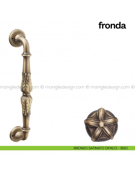 Maniglione per porta Fronda Poggi Mariani singolo Bronzo satinato opaco - BSO