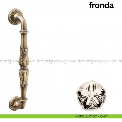Maniglione per porta Fronda Poggi Mariani singolo Nickel lucido - ONV
