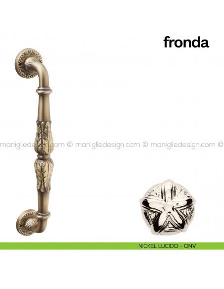 Maniglione per porta Fronda Poggi Mariani singolo Nickel lucido - ONV