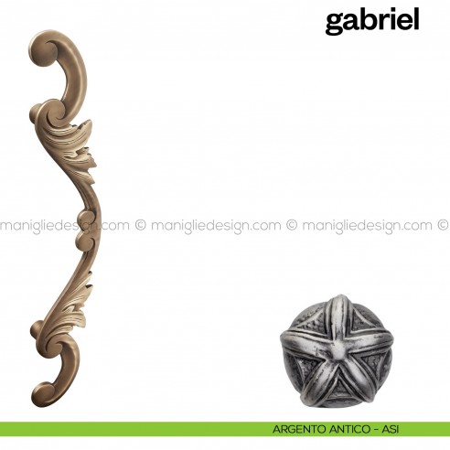 Maniglione per porta Gabriel Poggi Mariani singolo Argento antico - ASI