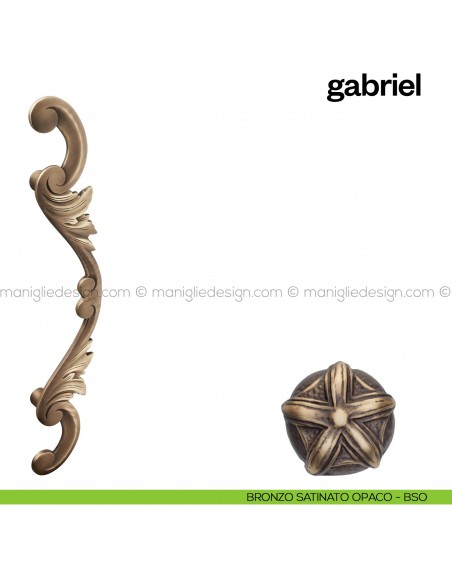 Maniglione per porta Gabriel Poggi Mariani singolo Bronzo satinato opaco - BSO