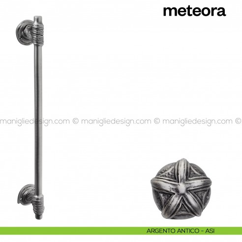 Maniglione per porta Meteora Poggi Mariani singolo argento antico - ASI