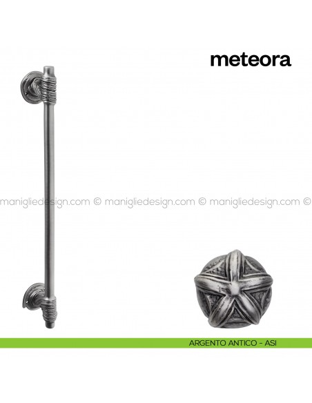Maniglione per porta Meteora Poggi Mariani singolo argento antico - ASI