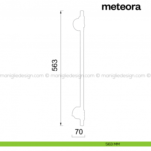 Maniglione per porta Meteora Poggi Mariani singolo disegno