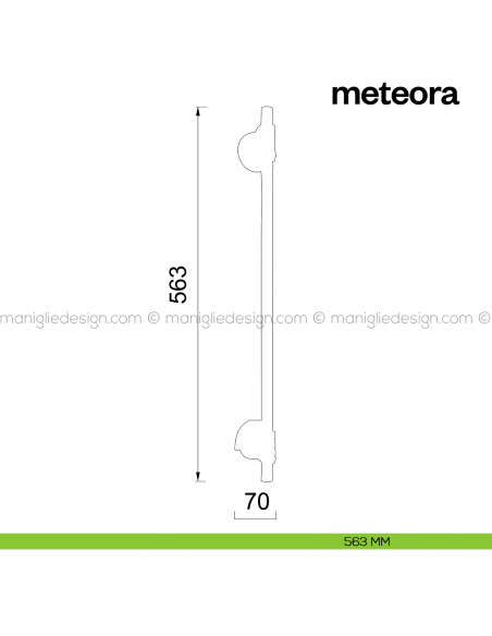 Maniglione per porta Meteora Poggi Mariani singolo disegno