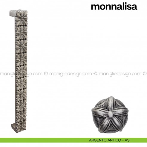 Maniglione per porta Monnalisa Poggi Mariani singolo argento antico - ASI