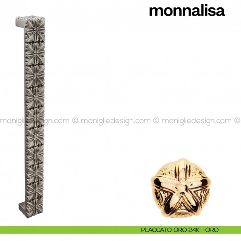 Maniglione per porta Monnalisa Poggi Mariani singolo placcato oro 24K - ORO