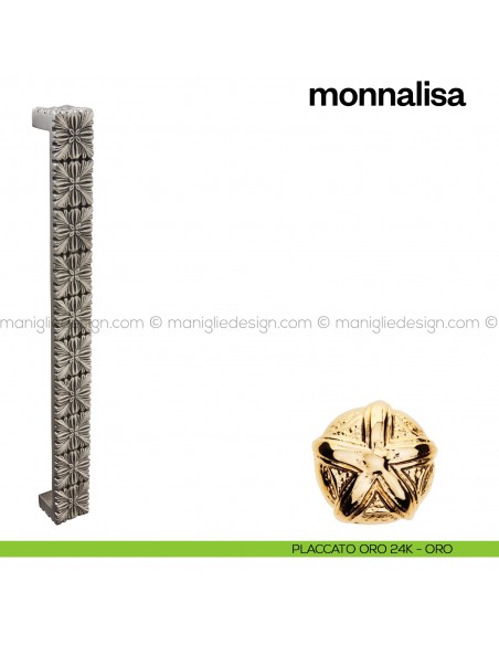 Maniglione per porta Monnalisa Poggi Mariani singolo placcato oro 24K - ORO