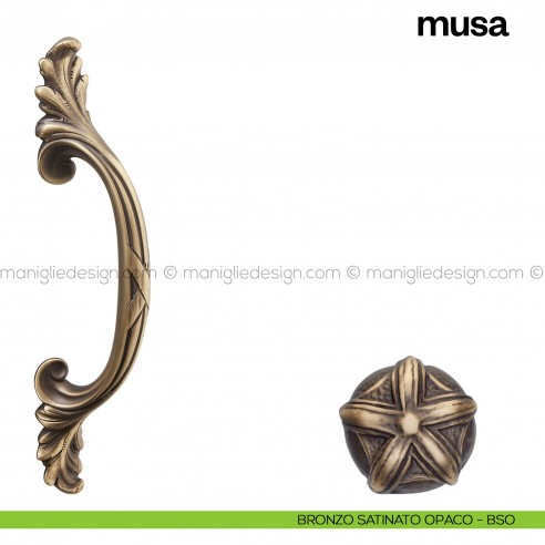 Maniglione per porta Musa Poggi Mariani singolo bronzo satinato opaco - BSO