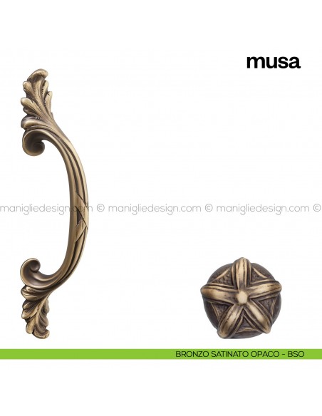 Maniglione per porta Musa Poggi Mariani singolo bronzo satinato opaco - BSO