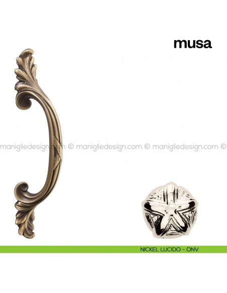 Maniglione per porta Musa Poggi Mariani singolo nickel lucido - ONV