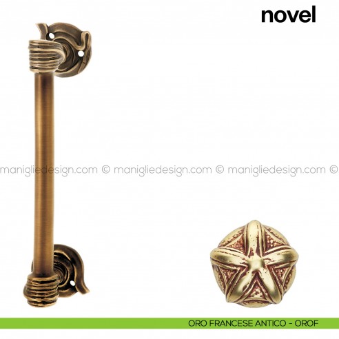 Maniglione per porta Novel Poggi Mariani singolo oro francese antico - OROF