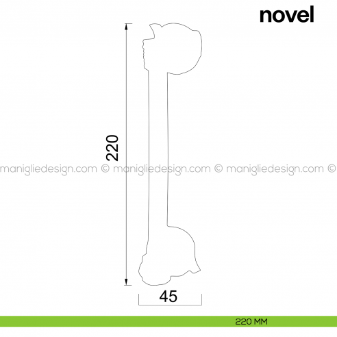 Maniglione per porta Novel Poggi Mariani singolo disegno