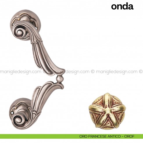 Maniglione per porta Onda Poggi Mariani singolo oro francese antico - OROF