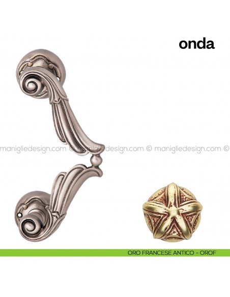 Maniglione per porta Onda Poggi Mariani singolo oro francese antico - OROF