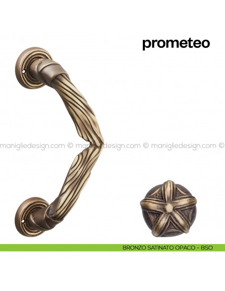 Maniglione per porta Prometeo Poggi Mariani singolo bronzo satinato opaco - BSO