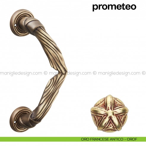 Maniglione per porta Prometeo Poggi Mariani singolo oro francese antico - OROF