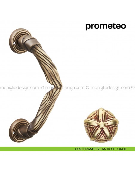 Maniglione per porta Prometeo Poggi Mariani singolo oro francese antico - OROF