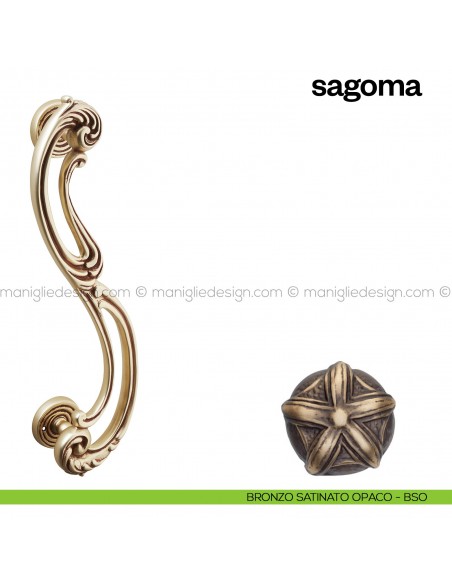 Maniglione per porta Sagoma Poggi Mariani singolo bronzo satinato opaco - BSO