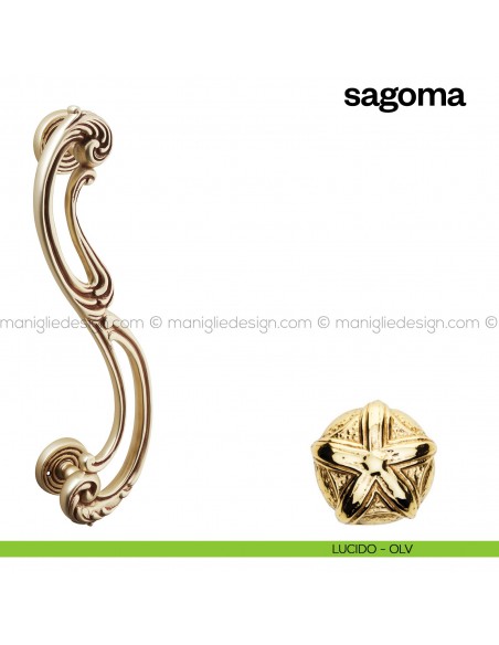 Maniglione per porta Sagoma Poggi Mariani singolo lucido - OLV