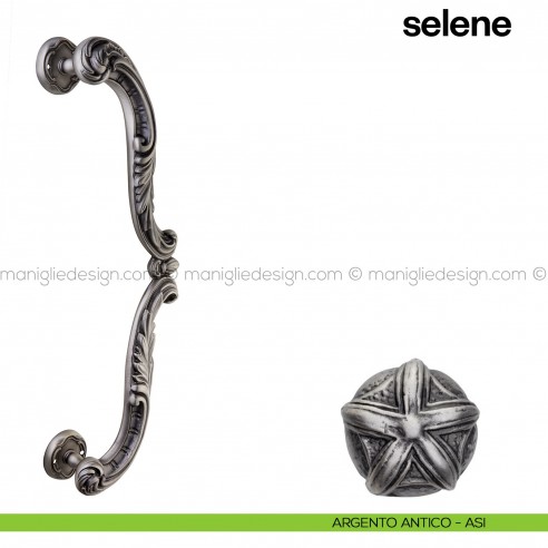 Maniglione per porta Selene Poggi Mariani singolo argento antico - ASI