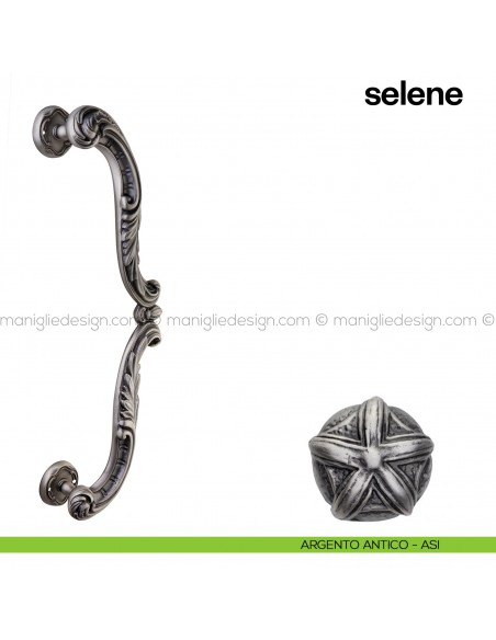 Maniglione per porta Selene Poggi Mariani singolo argento antico - ASI