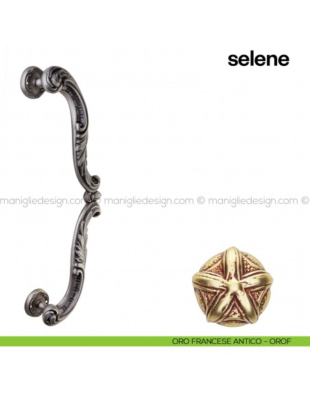 Maniglione per porta Selene Poggi Mariani singolo oro francese antico - OROF